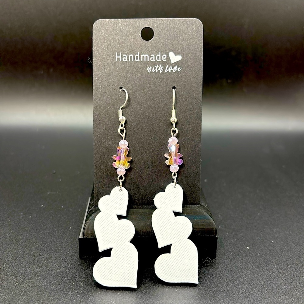 Heart with teddy bear earrings